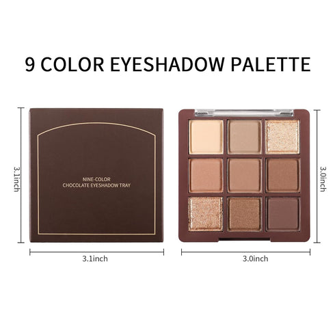 Erinde 9 Colors Eyeshadow Palette, Matte Shimmer Glitter Eye Shadow Palette Makeup, Highly Pigmented Long Lasting Waterproof, Natural Neutral Nude...