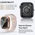 2 in 1 Bling Waterproof Case for Apple watch Series SE 6 5 4 44mm, 360 Protective PC Cover Front & Back Bumper with Tempered Glass Screen Protecto...