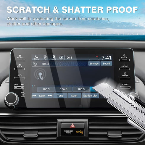 Karltys 2 Pack Screen Protector for Honda Accord Accessories 2018-2022 Accord EX EX-L Sport Touring 8-Inch Touchscreen, 9H Tempered Glass Car Radi...