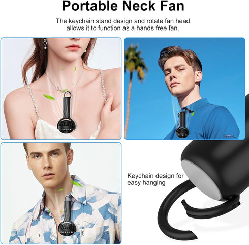 2 IN 1 Mini Portable Handheld Fan with Keychain Stand, Personal Powerful Cooling Fan, Small Battery Operated Table Fan, Quiet Hand Fan, USB Rechar...