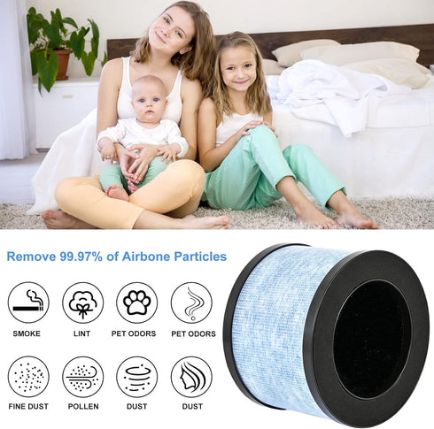 MK06 H13 True HEPA Filters Replacement for AROEVE MK01 MK06 and Kloudi Air Purifier DH-JH01, Intelabe EPI080/EP1080, Elechomes EPI081/EP1081, H13 ...