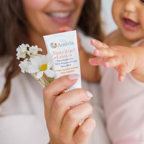 Ameda Triple Zero Lanolin Nipple Cream for Breastfeeding Pain | All Natural Lanolin Nipple Balm | Single Ingredient Pure Lanolin Cream | Breast Fe...
