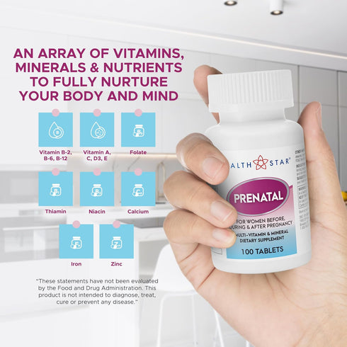 Prenatal Vitamins for Women Before, During & After Pregnancy Prenatal-Postnatal Multivitamins with Folic Acid & Minerals for Pregnancy Support| Da...