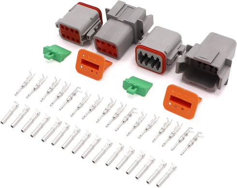 2 Sets DT Series Connector 8 Pin?16 AWG-22 AWG? Sealed Male and Female Auto Waterproof Electrical Wire Connector Plug...