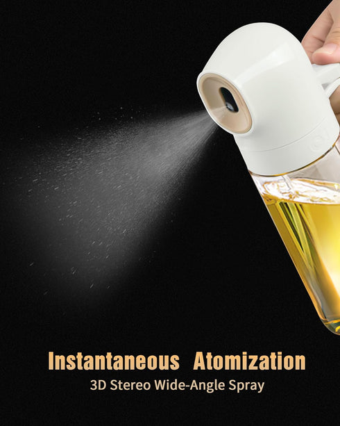 Oil Sprayer for Cooking, 250ml Refillable Glass Olive Oil Spray Bottle, Continuous oil dispenser for kitchen, 8.4oz Olive Oil Mister Kitchen Gadge...