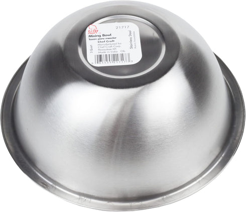 Chef Craft Brushed Mixing Bowl, 3-Quart, Stainless Steel...