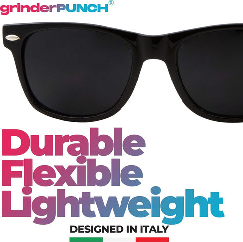 grinderPUNCH Super Dark Black Lens Men's Sunglasses Retro Classic 80's Stylish Trendy Shades...