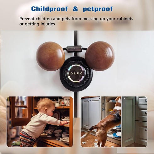 5 Pack Cabinet Locks Baby Proofing For Knobs & Handles, Length Adjustable Child Safety Locks, Easy to Use Safety Child Locks No Drill No Screws No...