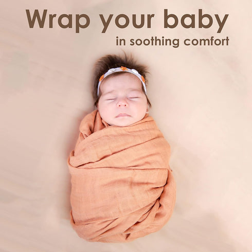 Soft & Breathable Muslin Swaddle Blankets for Toddlers, Infants, Boys & Girls - 70% Viscose Made from Bamboo, 30% Cotton - 47x47 Inches - Hypoalle...