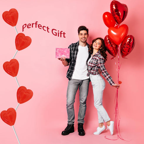 The Dreidel Company Lollipops Red Double Heart Shaped Cherry Flavored, Individually Wrapped, 12-Pack...