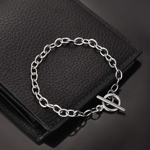 OBSEDE Charm Bracelet Chain Making Kit Stainless Steel Link with OT Toggle Clasp for Women DIY Jewelry Crafts, 5 Pieces...