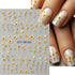 Flower Nail Art Stickers Summer Daisy Flower Nail Decals for Nail Art Decorations 4PCS Small Floral Five-petaled Design 5D Acrylic Engraved Nail S...