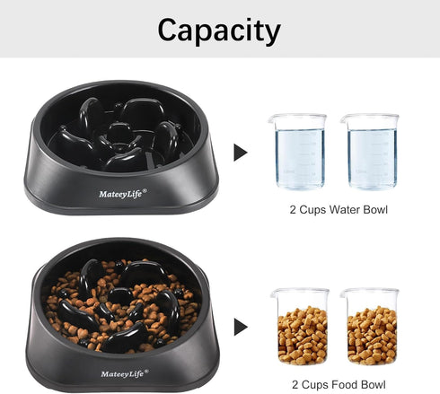 MateeyLife Slow Feeder Dog Bowls, Anti-Choking Puzzle Dog Food Bowls, Non Slip Interactive Dog Feeding Bowls That Slow Down Eating, Bloat Stop Maz...