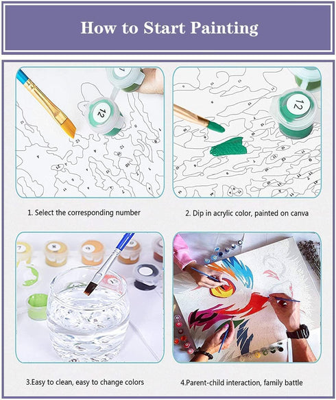 VIGEGU Paint by Numbers Kit for Adults Beginner with Framed Canvas - with Wooden Easel, Sunflower Butterfly DIY Oil Painting, with Acrylic Paints ...