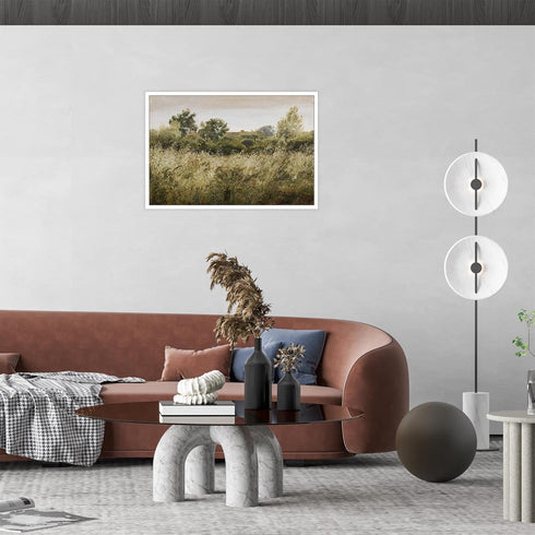 XUHZNXPW Retro Field Landscape Posters Muted Green Meadow Forest Tree Wall Art Wilderness Nature Botanical Prints Paintings French Country Wildflo...