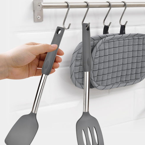Silicone Spatula,Solid & Slotted Silicone Spatula Set,Non Stick Slotted Kitchen Spatulas,High Heat Resistant BPA Free Cooking Utensils,perfect for...