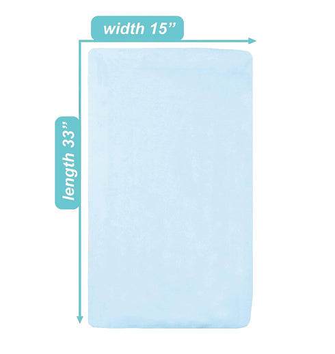 American Baby Company 15" x 33" Fitted Bassinet Sheet, 100% Natural Cotton Jersey Knit, Blue, Soft Breathable, for Boys and Girls, Pack of 2...