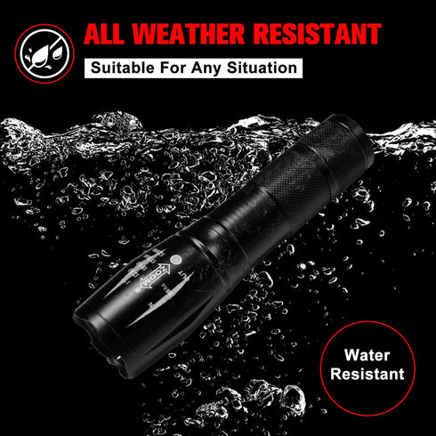 Tactical Flashlights High Lumens 4 Pack, Bright 2000 Lumens Zoomable LED Flashlight, Water Resistant Portable Pocket Flash Light for Home, Emergen...