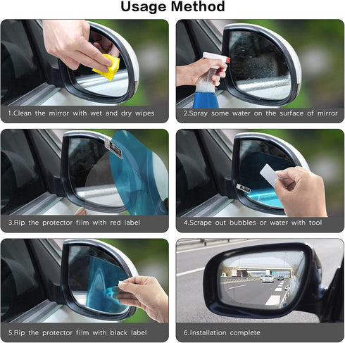 20 Pack Car Rearview Mirror Film,Anti Fog Anti Scratch Interior Rearview Mirror Anti Glare Film Waterproof HD Nano Clear Protective Sticker Film f...