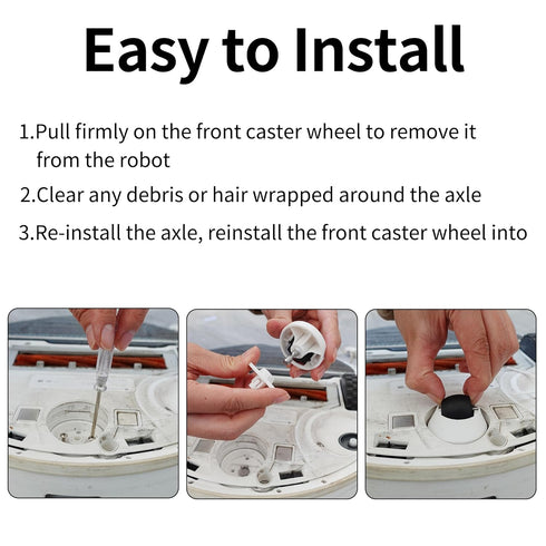 Front Caster Wheel Compatible with Robotock S7,S7+,S7 MaxV, S55 Max,S6 Pure,S6 MaxV,S8, S8+, S8 max Ultra Q5 Q7 Max Series Vacuum Cleaner Robot (4...