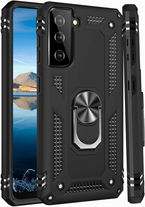 IKAZZ for Galaxy S21 Case,Military Grade Shockproof Heavy Duty Protective Phone Cover Pass 16ft Drop Test with Magnetic Kickstand Car Mount Holder...