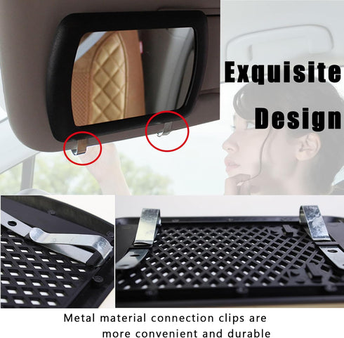 Car Visor Mirror,ZYNQACC 2 Pack Car Makeup Vanity Mirror Clip-On Rear View Sun-Shading Cosmetic Vanity Mirror for Various Truck Automobile Accesso...