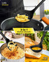3 Pcs Silicone Kitchen Utensils Set, Soup Ladle-Pasta Fork-Slottede Spoon, Nonstick BPA Free High Heat Resistant Cooking Utensils for Mixing, Serv...