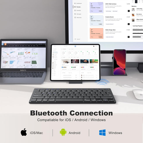 MOFII Bluetooth Keyboard, Ultra-Slim Wireless Computer Keyboard for iPad/iPad Air/iPad Pro/iPad Mini, iPhone, Tablet, Laptop, Compatible with iOS,...