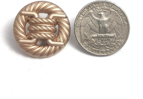 20 pcs Golden Hollow Rope Knots Metal Shank Sewing Buttons for Coats -25mm -1"...