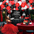 JOYMEMO Red Black and Silver Party Decorations for Women's Birthday Party Supplies - Red Black Silver Balloon Garland Happy Birthday Backdrop High...