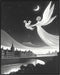 Posterizer 1 pcs-flying angel carrying a child-spiritual ethereal art work 1-Fantasy & Fiction Art Gift for Art Lovers Living Room Bedroom Decor- ...