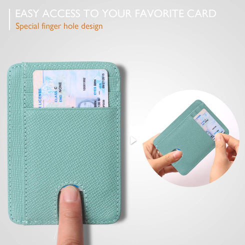 Borgasets Slim Wallet for Men Women Minimalist Thin Travel Front Pocket Genuine Leather Credit Card Holder with RFID Blocking...