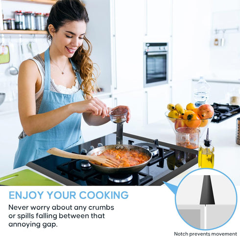 Silicone Stove Gap Covers (2PCS), 25 inch Stove Gap Filler, Stove Guard for Kitchen Oven Counter Side Gap, Heat Resistant and Easy Clean Oven Gap ...