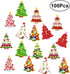 EXCEART 100pcs Christmas Tree Buttons Christmas Sewing Buttons Mixed Patterns with 2 Holes for Sewing DIY Crafts(Random Color)...