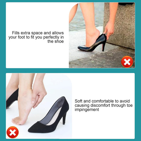 Sibba 4 Pieces Toe Filler Inserts Unisex Breathable Soft Big Toe Plug Forefoot Pad Shoe Filler for High Heel Foot Pain Relief for Women Girls (Nud...