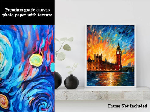 Bestbuddy Pet 11X14 Unframed Starry Night Van Gogh Inspired House of Parliament Elizabeth Tower Big Ben London United Kingdom Landmark Europe Trav...