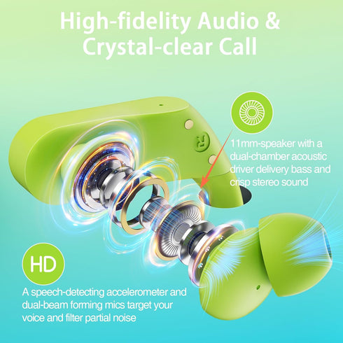 PocBuds Wireless Earbuds Bluetooth Headphones 110Hrs Playback Sports Ear Buds with 2200mAh Charging Case & Dual Power Display Over-Ear Stereo Bass...