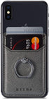 Phone Card Holder with Ring Grip for Back of Phone,Adhesive Stick-on Credit Card Wallet Pocket for iPhone,Android and Smartphones Gun Metal...