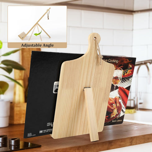 Gifts for Mom,Mother's Day Gift,Cook Book Holder Cutting Board Style Adjustable Recipe Book Holder for Reading Hand Free,Cookbook Stand for Kitche...