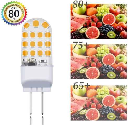 Lxcom Lighting 4W G6.35 LED Light Bulbs(5 Pack)- 110V Warm White 3000K T3/T4 JC Type LED Bulb G6.35/GY6.35 40W Halogen Bulb Equivalent for Desk La...