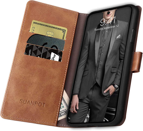 SUANPOT for Samsung Galaxy A52 4G& 5G Leather Wallet case with RFID Credit Card Holder Flip Folio Book Phone case Shockproof Cover for Women Men f...
