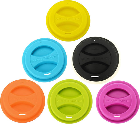 Coffee Mug Lids, KSENDALO Thicker Eco Reusable Silicone Travel Mug Lids(3.15"Inner Diameter,3.43"Outer Diameter), Silicone Cup Cover Set,Mix-color...