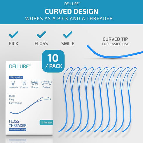 Curved Floss Threaders 100 Envelopes of 10 (1000 Threaders)...