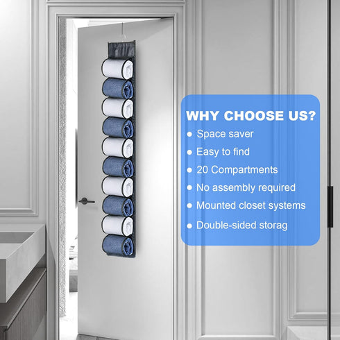 2-Pack Hanging Legging Organizer - Legging Storage Organizer, Legging Organizer for Closet, Hanging Closet Organizer, Install Behind The Door, War...