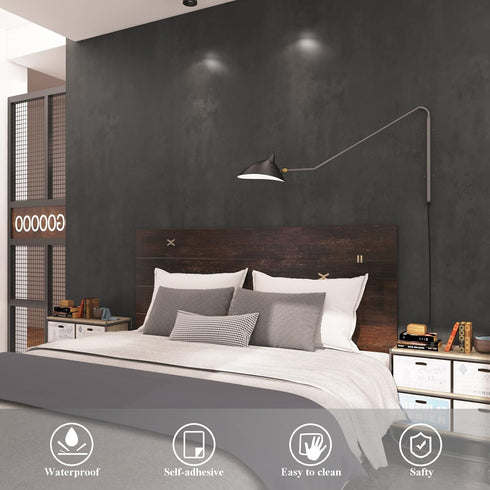 Concrete Cement Contact Paper 15.7"x78.7" Gray Concrete Wallpaper Peel and Stick Matte Industrial Self Adhesive Wall Paper for Bedroom Shelf Liner...
