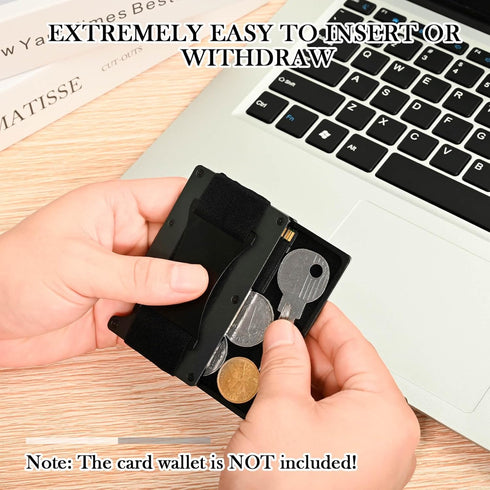 Minimalist Wallet Coin Tray for Men, Removable Coin & Key Holder for Slim Wallet, Additional Mini Accessory Tray for Metal Wallet (Aluminum)...