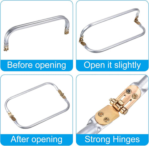 uxcell Metal Purse Frame 2Pcs, 10" Rectangle Lock Frame Kiss Lock Clasp Bag Frame Hardware Replacements for DIY Purse Handle Bag Making Sewing Cra...
