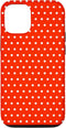 iPhone 12/12 Pro Case, Red Phone Cover, Red and White Polka Dots Phone Case...