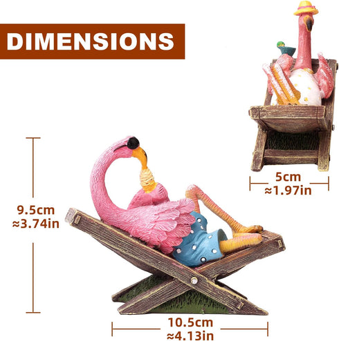 Pink Flamingo Garden Statues Flamingo Ornaments Small Flamingo Statue Summer Tropical Coastal Desk Decor Yard Art Ornament Housewarming Gifts Outd...