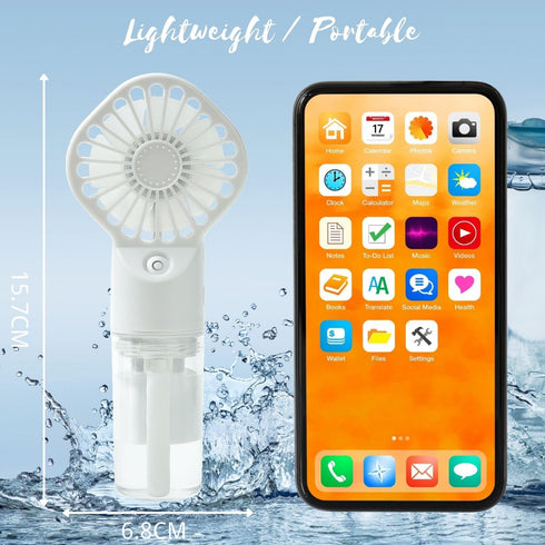 Portable Fan with Mist, Personal Mini Fans Portable Rechargeable, Misting Fans Handheld for Travel, Office, Outdoor...